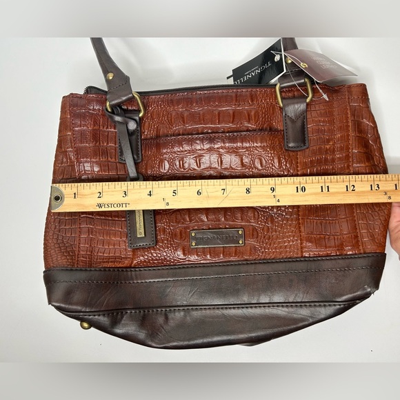 Tignanello Leather Houston St Crocodile Embossed Bag New With Defects** - Picture 12 of 15